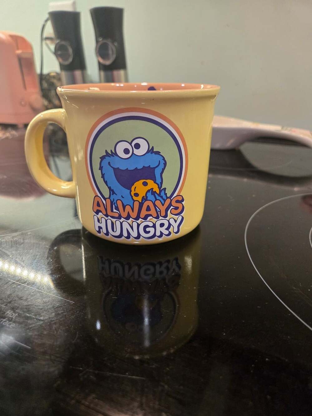 Sesame Street Cookie Monster Always Hungry Yellow Ceramic Mug